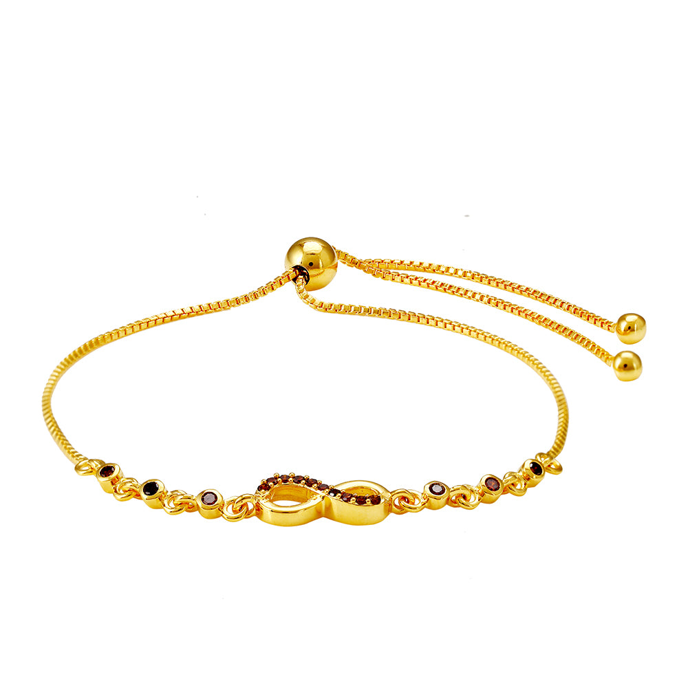 Goldplattiertes Silberarmband mit rotem Diamant 2 