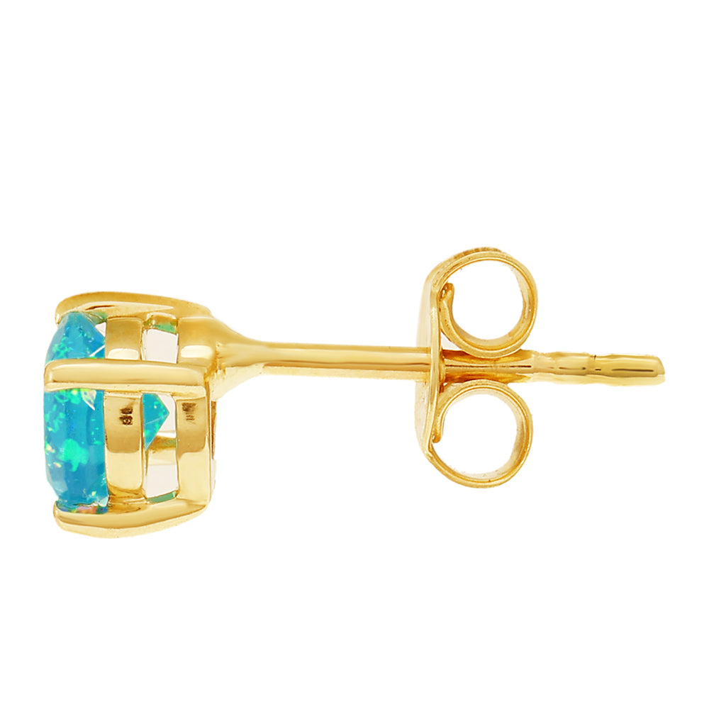 Goldohrringe mit äthiopischem Paraiba-Blauopal 2 