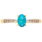 Goldring mit äthiopischem Paraiba-Blauopal und weißem Topas