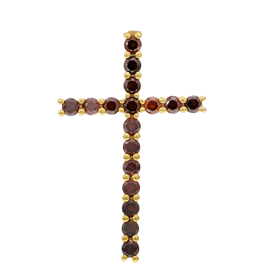 Goldplattierter Silberanhänger mit rotem Diamant 1 