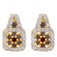 Goldplattierte Silberohrringe mit rotem Diamant