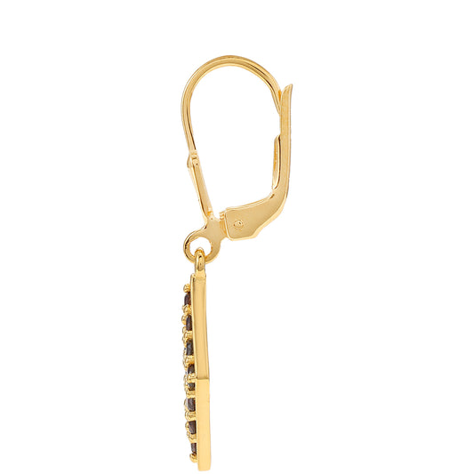 Goldplattierte Silberohrringe mit rotem Diamant