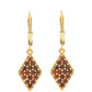 Goldplattierte Silberohrringe mit rotem Diamant
