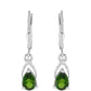Silberohrringe mit Chromdiopsid und weißem Topas
