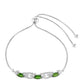 Silberarmband mit Chromdiopsid und weißem Topas