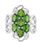 Silberring mit Chromdiopsid und weißem Topas