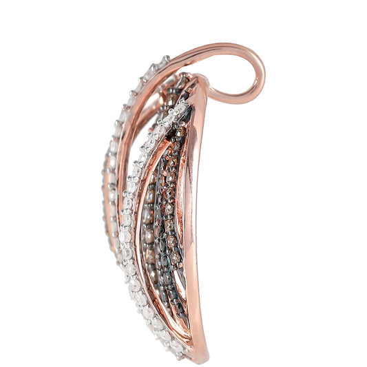 Rosevergoldeter Silberanhänger mit Champagner-Diamant