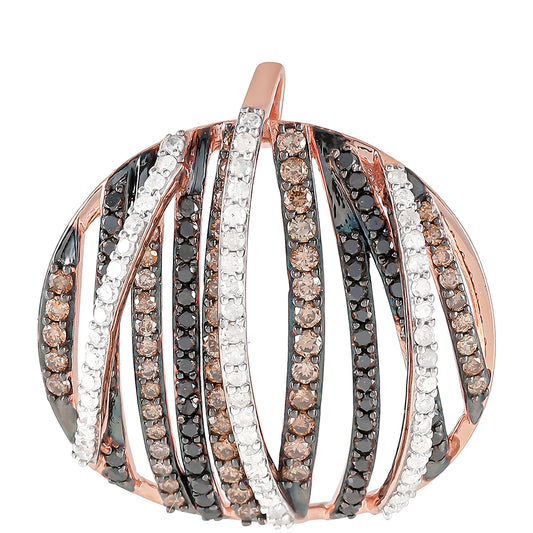 Rosevergoldeter Silberanhänger mit Champagner-Diamant