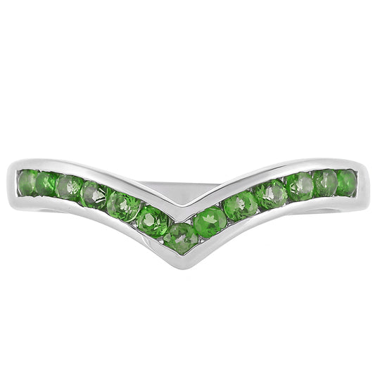 Silberring mit Chromdiopsid