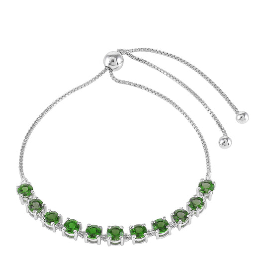 Silberarmband mit Chromdiopsid