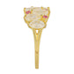 Goldplattierter Silberring mit Regenbogenmondstein und Thai Rubin