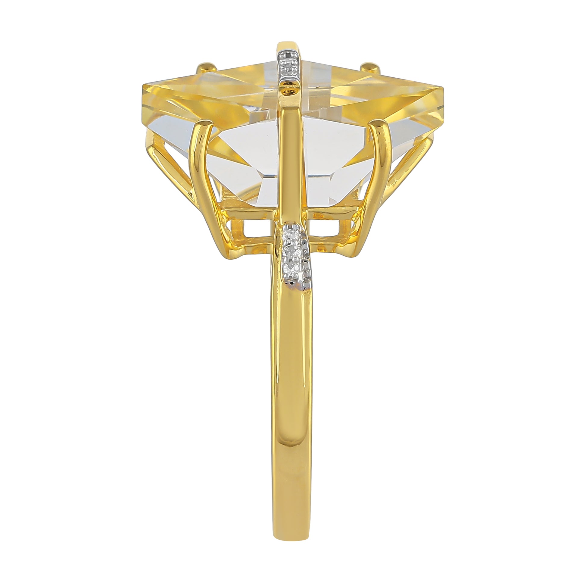 Goldplattierter Silberring mit amerikanischem Feueropal und weißem Diamant 3 