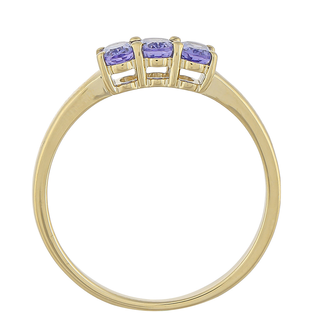 Goldring mit Tansanit - Klasse AAA 4 