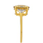 Goldplattierter Silberring mit Tansanit und Champagnerquarz