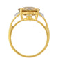 Goldplattierter Silberring mit Tansanit und Champagnerquarz