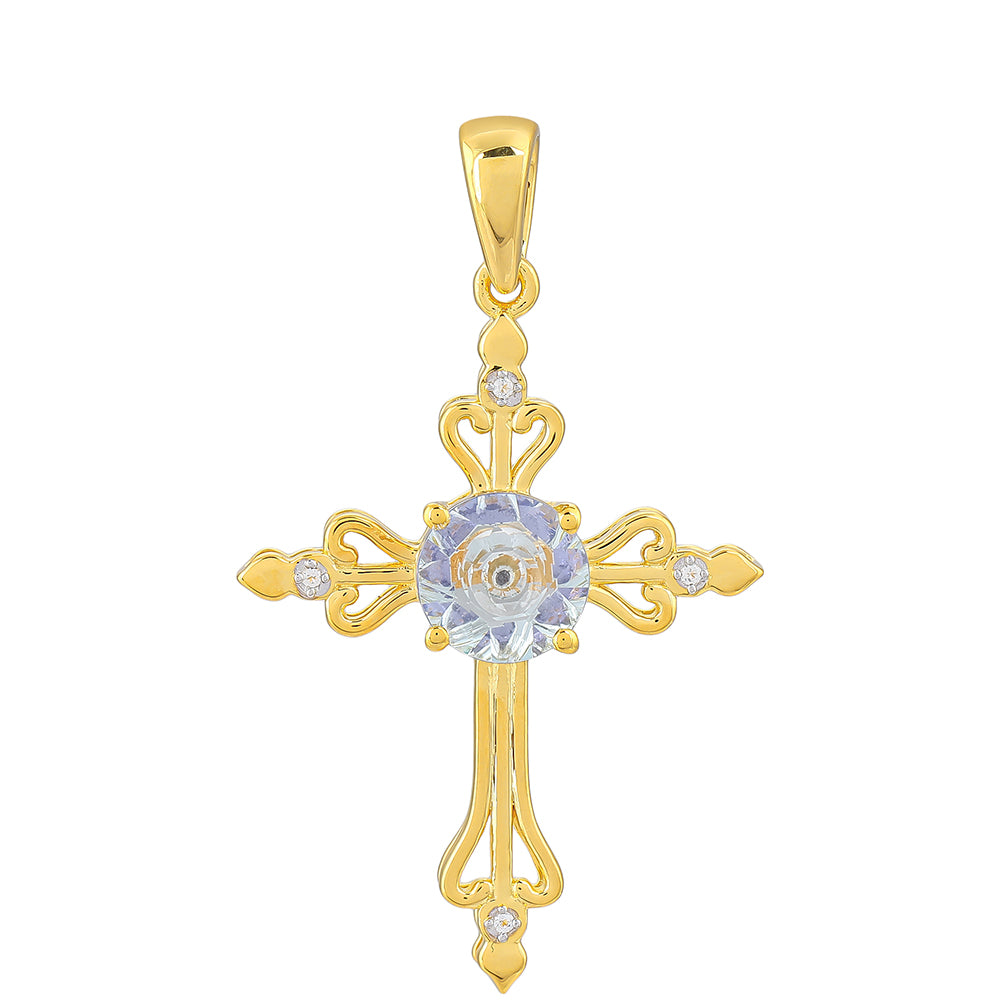 Goldplattierter Silberanhänger mit Tansanit