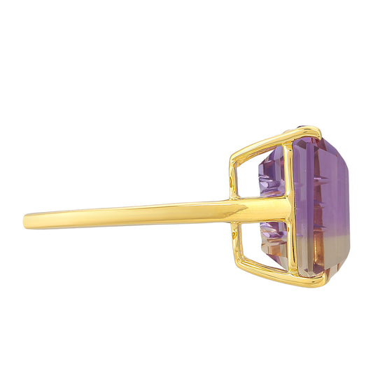 Goldplattierter Silberring mit Ametrin
