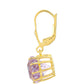 Goldplattierte Silberohrringe mit Rose De France Amethyst