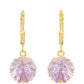 Goldplattierte Silberohrringe mit Rose De France Amethyst
