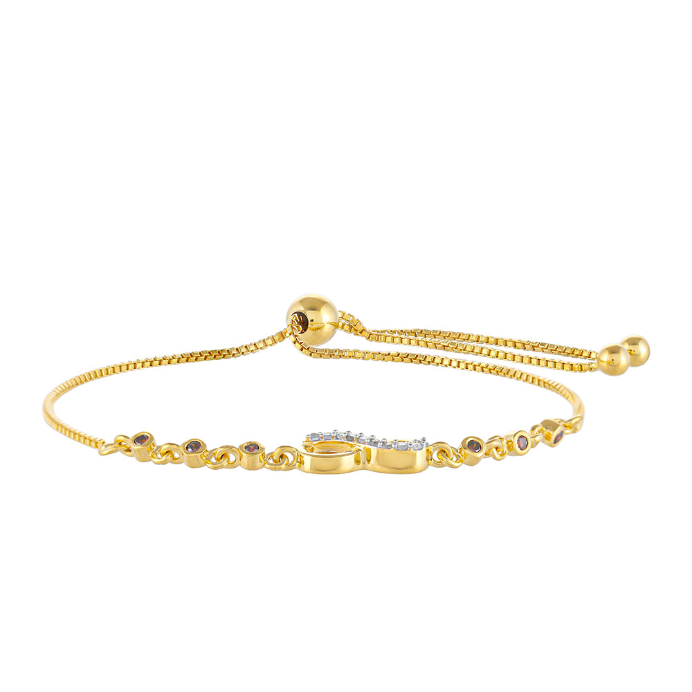 Goldplattiertes Silberarmband mit rotem Diamant und weißem Diamant 2 