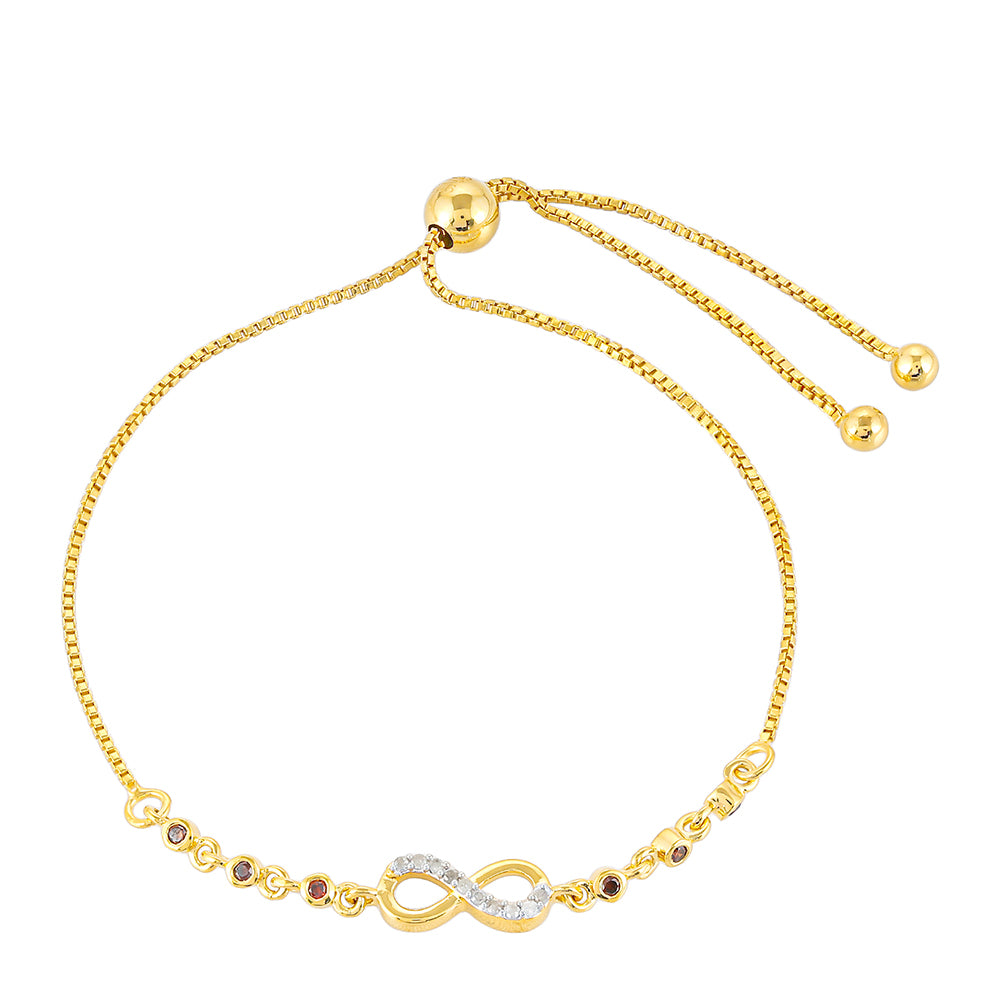 Goldplattiertes Silberarmband mit rotem Diamant und weißem Diamant 1 