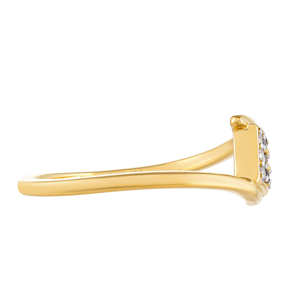 Goldplattierter Silberring mit rotem Diamant und weißem Diamant 2 