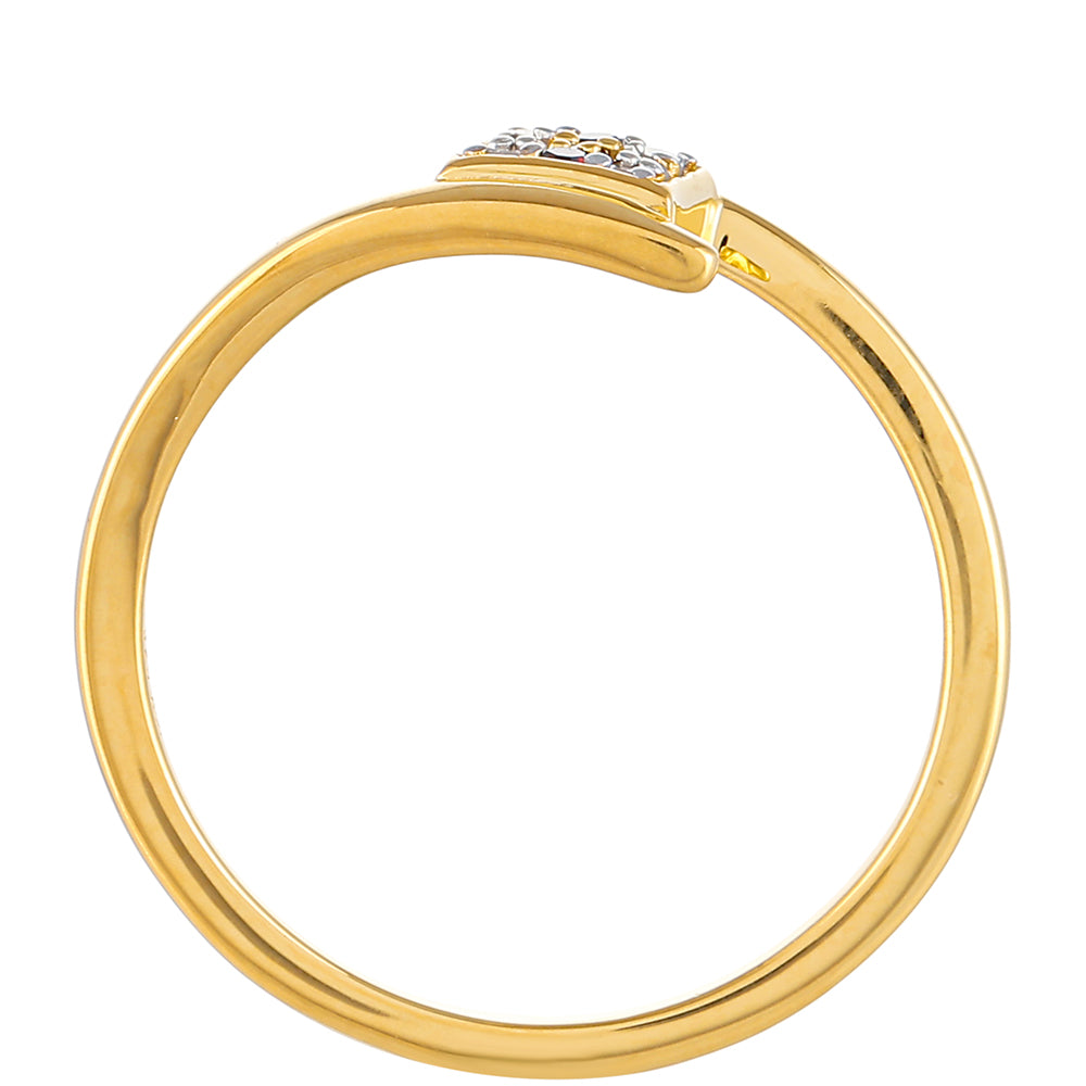 Goldplattierter Silberring mit rotem Diamant und weißem Diamant 4 