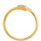 Goldplattierter Silberring mit rotem Diamant und weißem Diamant