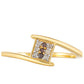 Goldplattierter Silberring mit rotem Diamant und weißem Diamant