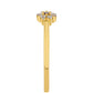 Goldplattierter Silberring mit rotem Diamant und weißem Diamant
