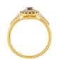 Goldplattierter Silberring mit rotem Diamant
