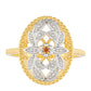 Goldplattierter Silberring mit rotem Diamant