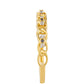 Goldplattierter Silberring mit rotem Diamant und weißem Diamant