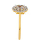 Goldplattierter Silberring mit rotem Diamant und weißem Diamant