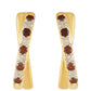 Goldplattierte Silberohrringe mit rotem Diamant und weißem Diamant
