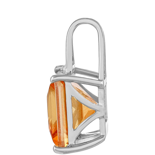 Silberanhänger mit Padparadscha Quarz und weißem Topas