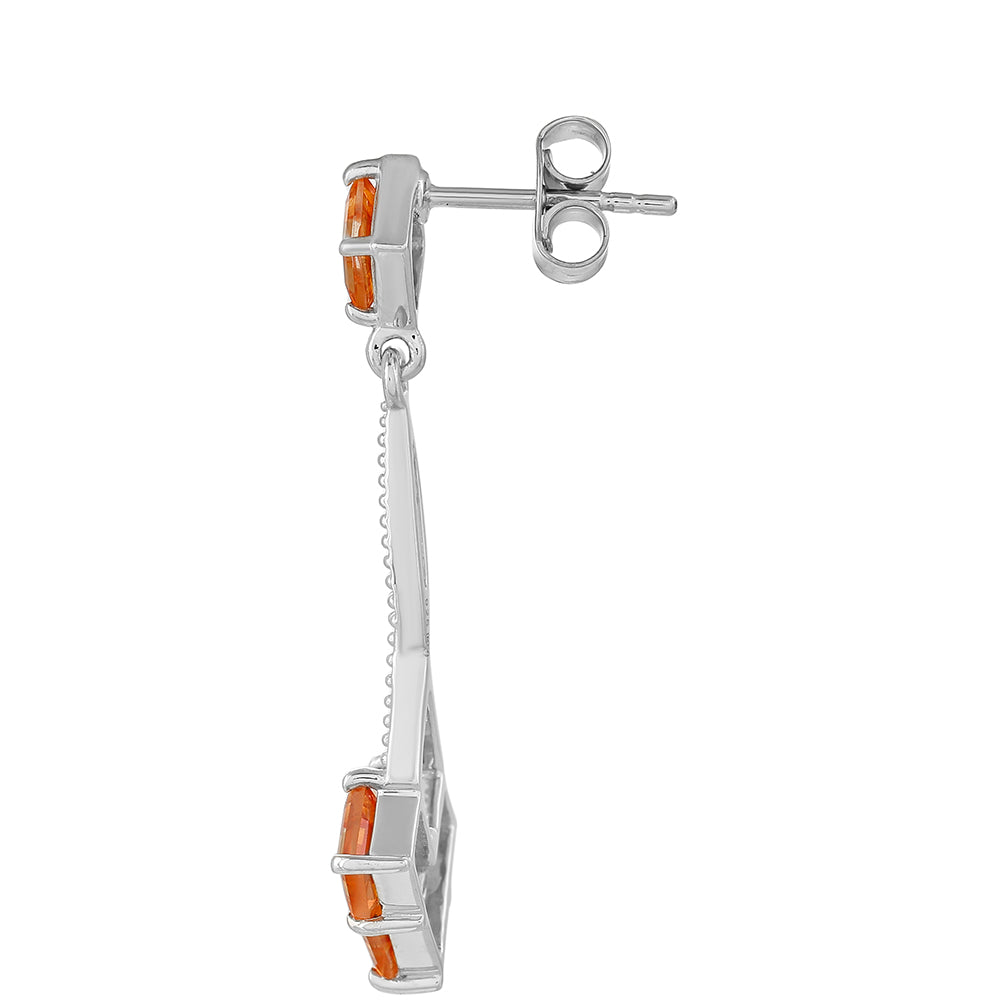 Silberohrringe mit Padparadscha Quarz