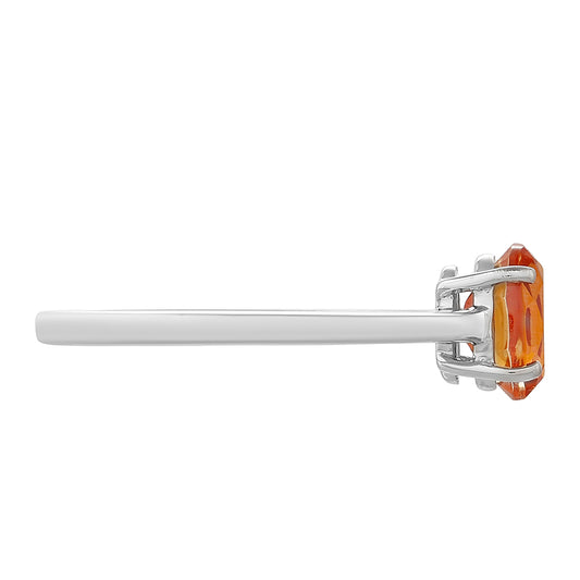 Silberring mit Padparadscha Quarz