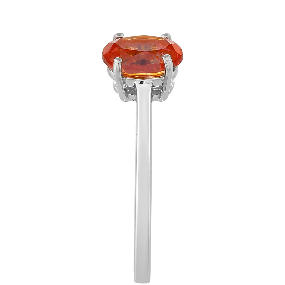 Silberring mit Padparadscha Quarz 3 