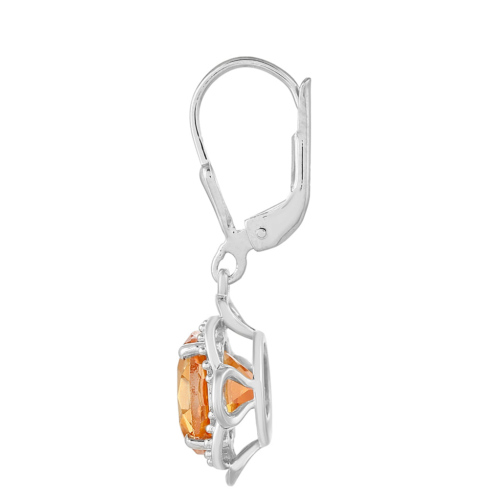 Silberohrringe mit Padparadscha Quarz 2 