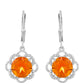 Silberohrringe mit Padparadscha Quarz