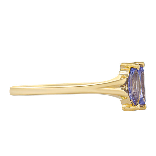 Goldring mit Tansanit - Klasse AAA