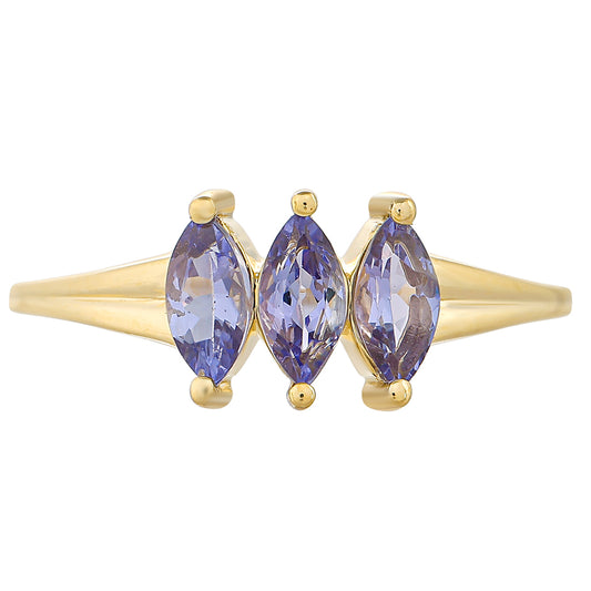 Goldring mit Tansanit - Klasse AAA