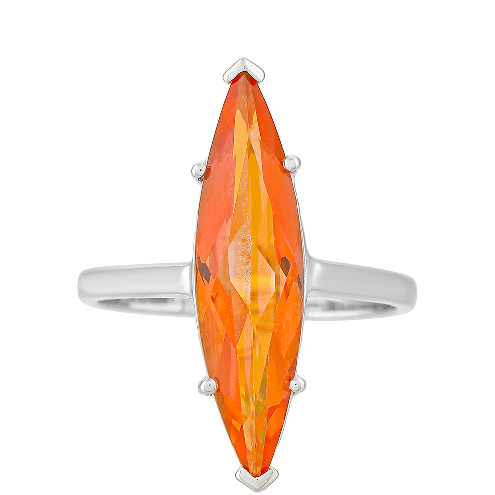 Silberring mit Padparadscha Quarz 1 