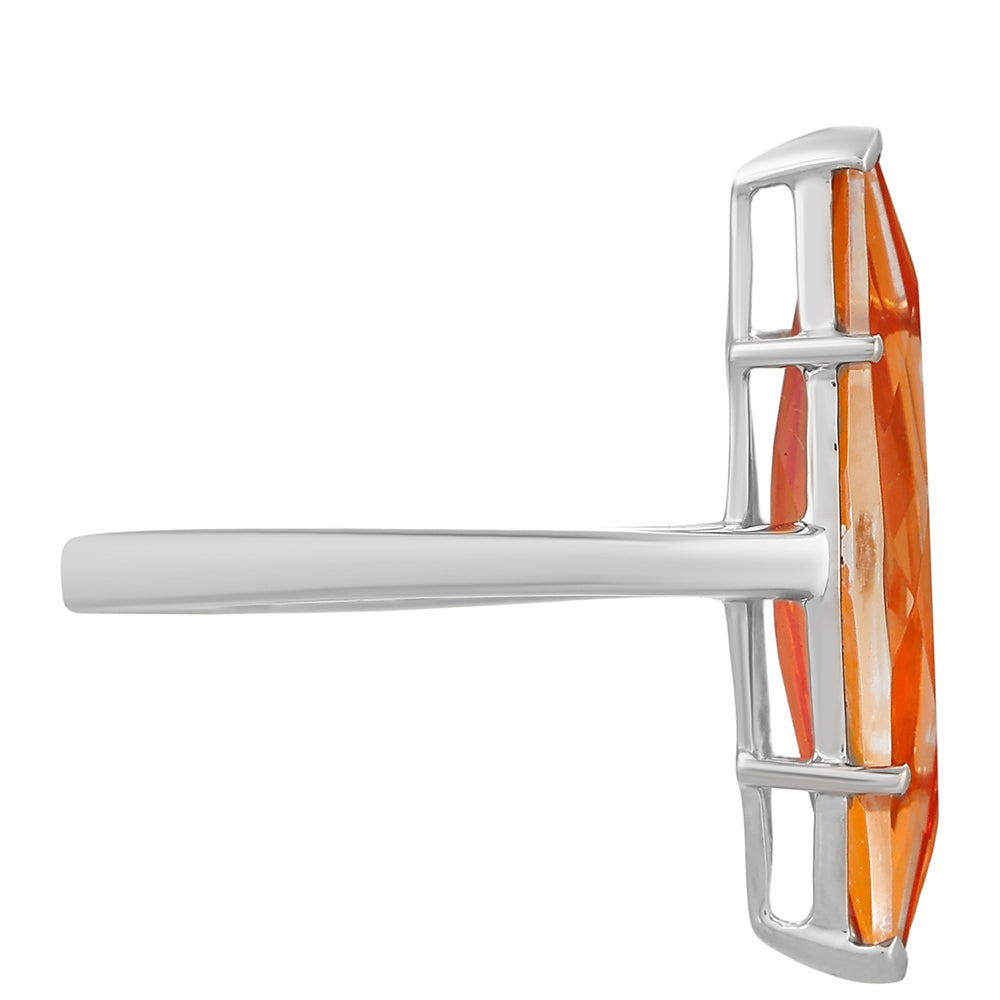 Silberring mit Padparadscha Quarz 2 