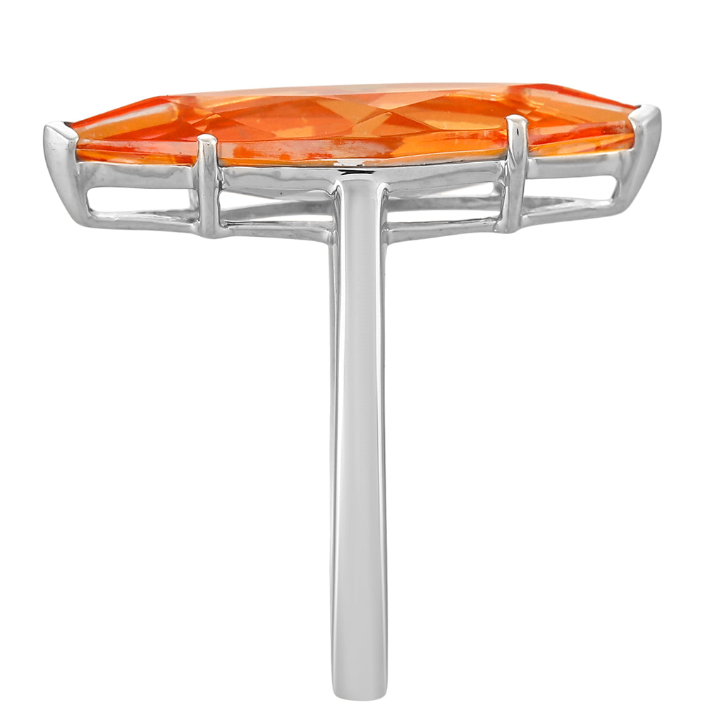 Silberring mit Padparadscha Quarz 3 