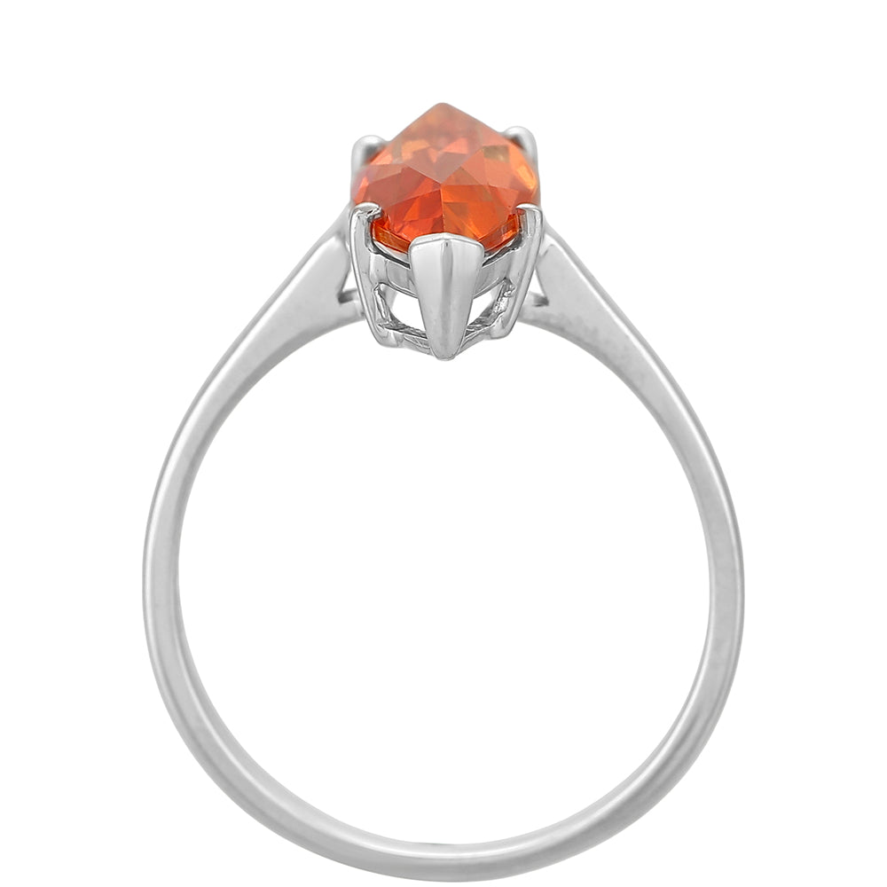 Silberring mit Padparadscha Quarz