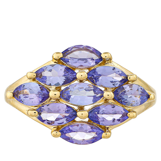 Goldring mit Tansanit - Klasse AAA