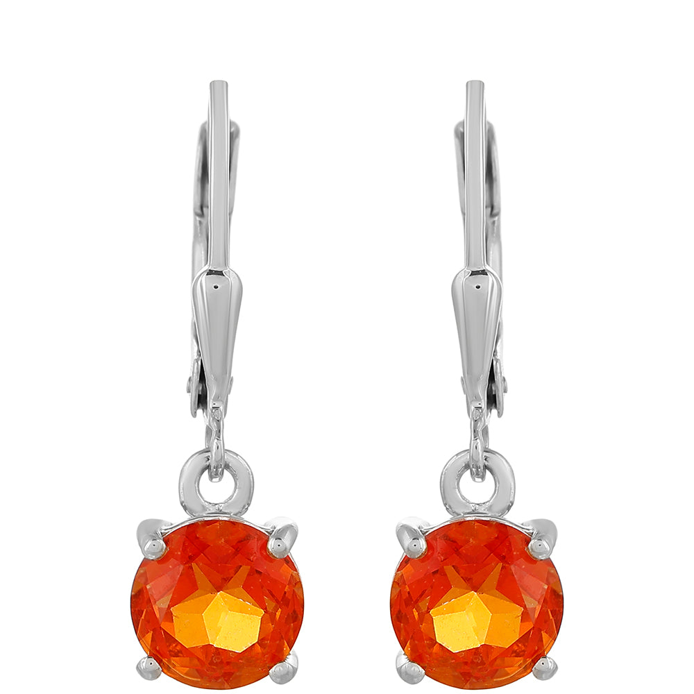 Silberohrringe mit Padparadscha Quarz