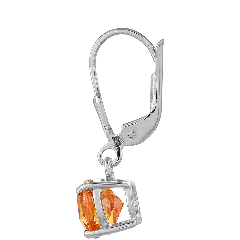 Silberohrringe mit Padparadscha Quarz